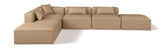 Cube - 6 Piece Modular Corner Armless Sectional - Tan