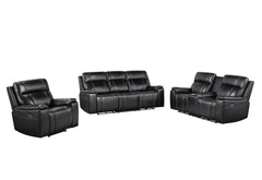 U8880 - 3 Piece Living Room Set (Power Reclining Sofa / Power Console Reclining Loveseat / Power Recliner) - Black
