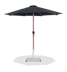Fiji - Aluminum Patio Umbrella With Square White And Teak Base