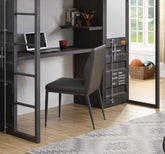 Cargo - Chair - Gray Synthetic Leather & Gunmetal
