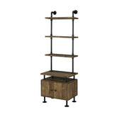 Ensata II - TV Stand Side Pier - Rustic Oak & Black