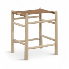 Santos - Backless Counter Stool With Stained Natural Base