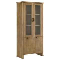 Adina - Tall Display Cabinet - Distressed Light Brown