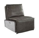 Metier - Power Motion Recliner - Gray Top Grain Leather & Aluminum