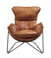 Thurshan - Accent Chair - Aperol Top Grain Leather & Black
