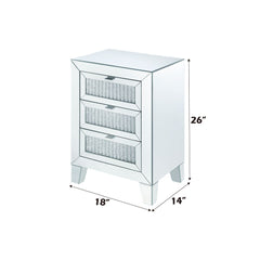 Noralie - 26" Accent Table - Mirrored & Faux Diamonds