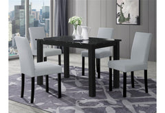 D8032 - 2 Piece Dining Room Set (Dining Table And Dining Chair) - Black / Silver