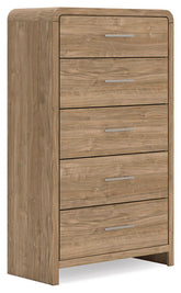 Gramburg - Five Drawer Chest - Warm Natural Brown