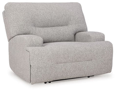Sillón reclinable eléctrico de asiento ancho Acklen Place - Color peltre