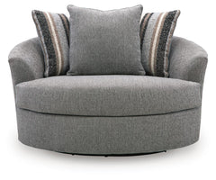 Creston Heights - Oversized Swivel Accent Chair - Smolder