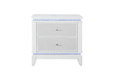 Alina - Nightstand With LED And USB - White