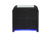 Beckett - Nightstand With LED, Cooler And Speaker - Black / White