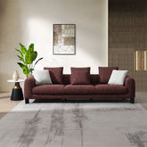 Mardi - Sofa With 6 Pillows - Maroon Tweed
