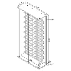 Montara - Tempered Glass Wine Storage LED Curio Cabinet - Chrome