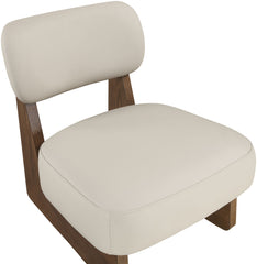 Vetra - Vegan Leather Upholstered Accent Chair - Taupe / Painted Brown