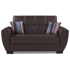 Ottomanson Armada Air - Upholstered Convertible Loveseat With Storage - Brown PU