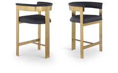 Romeo - Faux Leather Counter Stool With Gold Base (Set of 2)
