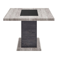 D8030DT - Dining Table Base With Storage Drawers - Black / Brown