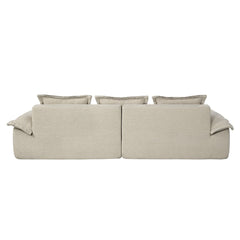 Jesse - Oversized Sofa With 6 Pillows - Beige Linen