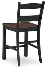 Valebeck - Barstool (Set of 2) - Black / Brown