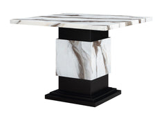 D12BT - 5 Piece Dining Room Set (Bar Table And 4 Bar Stools) - Black / White