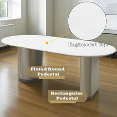 Clayten - Dining Table - Engineered Top & Light Oak