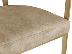 Marcello - Counter Stool With Brushed Gold Iron Frame (Set of 2) - Beige