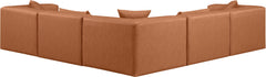 Cube - 5 Piece Modular Corner Sectional - Cognac