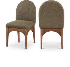 Waldorf - Boucle Dining Side Chair With Brown Legs