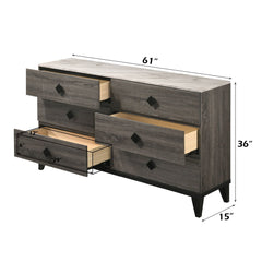Avantika - Dresser - Faux Marble Top & Rustic Gray Oak