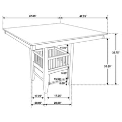 Jaden - 5 Piece Square Counter Height Dining Set - Espresso