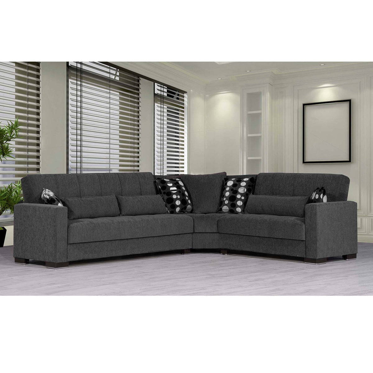Ottomanson Armada - Upholstered Convertible Sectional With Storage - Chenille