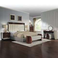 Jamonica - Eastern King Bed - Beige & Dark Brown