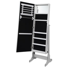 Moore - Cheval Mirror With Jewelry Storage - Silver