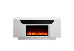 Aileen - 76" Entertainment Unit With LED, Speakers, Crystal Inserts And Pop Up Center Doors - White