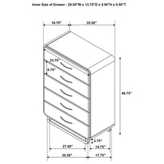 Amsbury - 5-Drawer Chest Of Drawers - Nutmeg