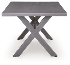 Half Moon Beach - Rectangular Dining Table With Umbrella Option - Gray