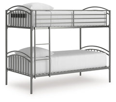 Lanceburg - 3 Pc. - Twin Over Twin Bunk Bed And 2 Mattresses - Gray