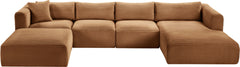 Shaggy - Fabric 5 Piece Modular Sectional With Chaise And Ottoman