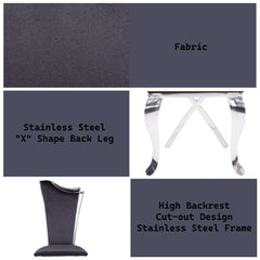 Cyrene - Side Chair (Set of 2) - Black Fabric & Stainless Steel