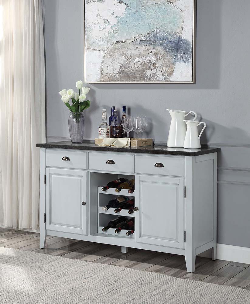 Lanton - Server - Natural Marble & Antique White
