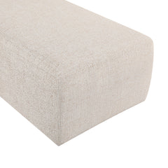 Zephyr - Linen Textured Fabric Upholstered Chaise - Painted Brown Walnut Base