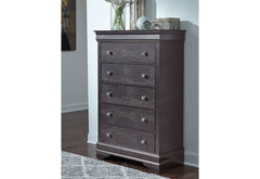Pompei - 4 Piece King Bedroom Set (Bed With LED, Dresser, Mirror, Nightstand) - Gray