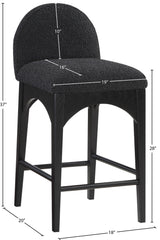 Waldorf - Boucle Stool With Black Legs