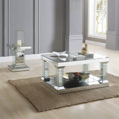 Nysa - 20" End Table - Mirrored & Faux Crystals