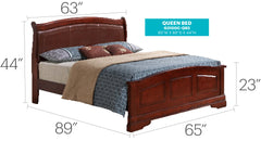 Glory Furniture - Louis Phillipe - Upholstered Bed