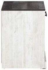 Shawburn - One Drawer Night Stand - Open Cubby - White / Black / Gray