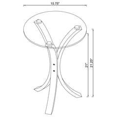 Edgar - Round Glass Top Accent Side Table - Cappuccino