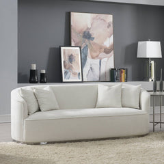 Odette - Sofa With 4 Pillows - Beige Chenille