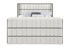 Isabella - 5 Piece Queen Bedroom Set (Queen Bed Group With LED, TV Lift, Bluetooth Speaker And Firpeplace Crystal) - Black / White